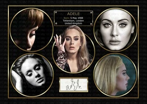 Adele - SIGNED ORIGINAL A4 PHOTO PRINT MEMORABILIA - Foto 1 di 4