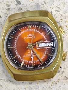 VINTAGE ROYCE Swiss 1970's "Twin-Matic" Alarm Swiss Automatic Not Work For Part - Bild 1 von 9