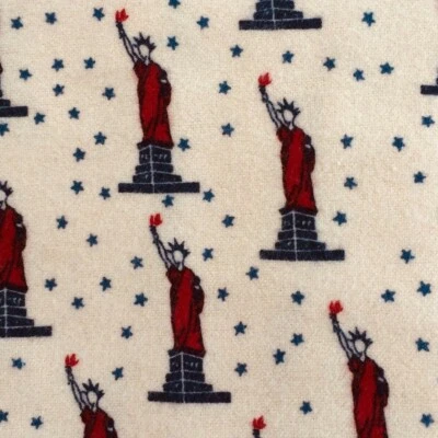 Patriotic Statue of Liberty Stars Design Flannel Fabric 2 Yards Judie Rothermel  - Image 1 of 4