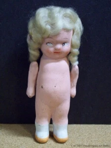 Kewpie Muñeca Flapper Rubia Platino Carnaval Peluca Ondulada Brazos Mover Piernas Congelada De Colección - Imagen 1 de 11