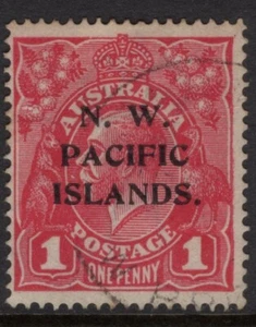 NWPI 1d carmine red KGV VARIETY VIII/14 Thin One Penny - Picture 1 of 1