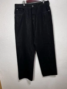Emporio Armani Lurex Denim Twill Straight Black Sparkle Jeans Size 32 - Picture 1 of 10