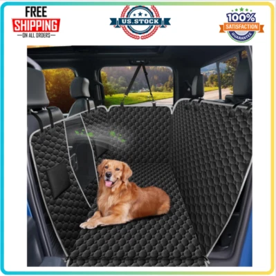 MANCRO XXL Floor Dog Hammock Truck, SUV Flip up Rear Seats Waterproof Seat Covers Black