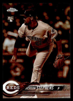 2018 Topps Chrome #110 Jackson Stephens Sepia Refractor Card Cincinnati Reds - Image 1 of 2