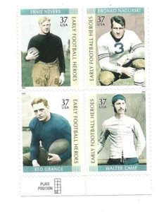 SC# 3808 - 3811 37-Cent Early Football Heroes - MNH 2003 Block or Strip - Bild 1 von 2