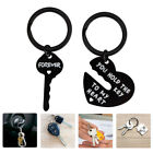Heart Couple Keychain Matching Key Rings Jewelry Romantic Gift 2pcs