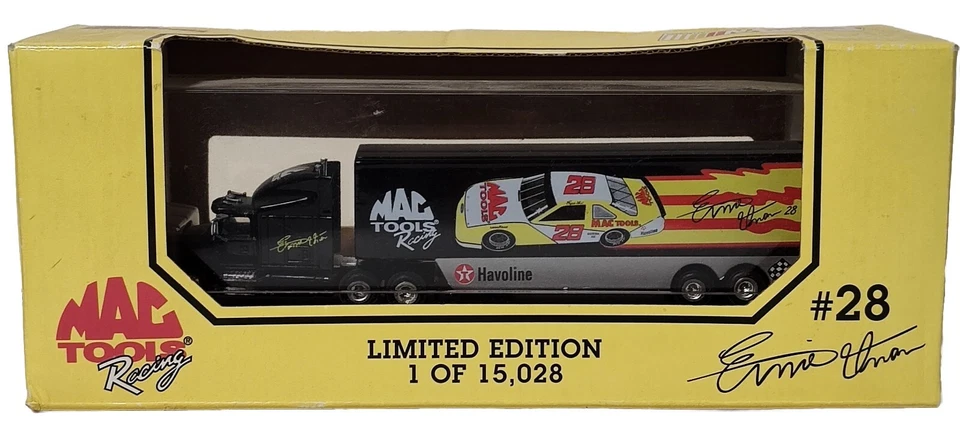 1:87 RC (ERTL) NASCAR #28 FORD AEROMAX  "MAC TOOLS" DIECAST SEMI TRUCK BANK  - Image 1 of 4
