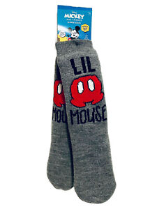 Disney LIL Mickey Mouse Soft Fuzzy Plush Slipper Socks 1 Pair Size: 6.6-8.5  NEW