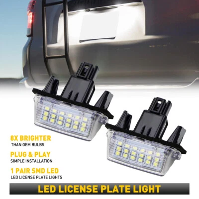 2X Luz LED de matrícula trasera para Camry Toyota Yaris Highlander Avalon Prius C Foto 1 de 4