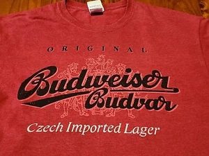 Vintage Budweiser Budvar Tee Large Czech Imported Lager Beer Alchohol Y2K - Picture 1 of 12