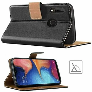 Luxury REAL LEATHER WALLET STAND CASE FOR SAMSUNG GALAXY A14/A20/A30/A40/A70/A53 - Picture 1 of 13