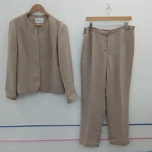 Windsmoor Colebrooke Trouser Suit UK 12 14 Beige Collarless 2 Piece RMF19-RP - Picture 1 of 4