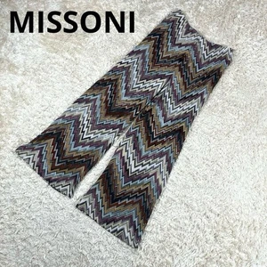 Missoni Damen Free Size Zickzackmuster Strick Schlaghose Top Qualität Orange Etikett - Bild 1 von 12
