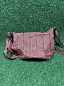 Michael Kors Brooklyn Grommet Burgundy  Leather  Purse With Tassel - Picture 1 of 11