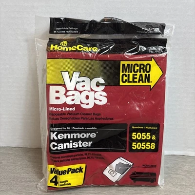 1 PACK 4 Bags Kenmore Canister Vacuum Bags For 5055 & 50558 No 4424 NEW - Imagem 1 de 4