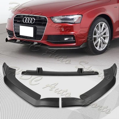 Alerón divisor de labios parachoques delantero negro mate para Audi A4 Quattro S4 2013-2016 Foto 1 de 4