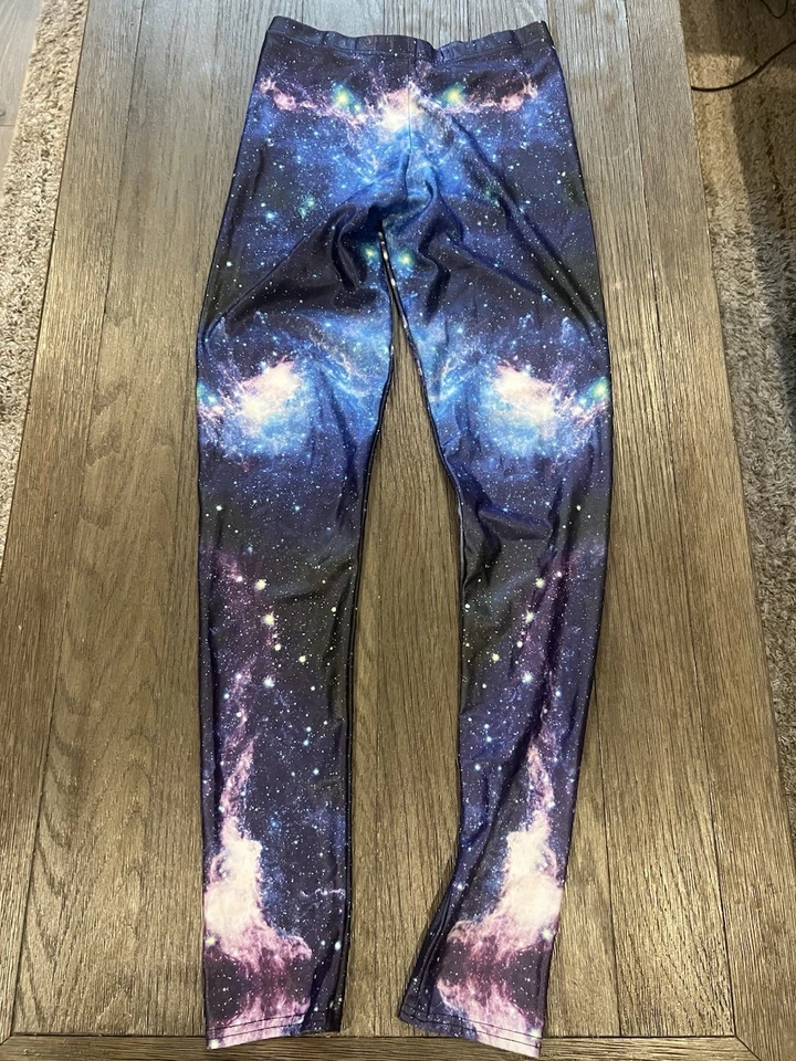 Calça de compressão masculina Galaxy Lycra fina brilhante elastano média - Imagem 1 de 1