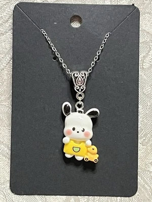 Резиновое ожерелье кулон серебро утка Pochacco ожерелье Hello Kitty 18 дюймов - Изображение 1 из 2