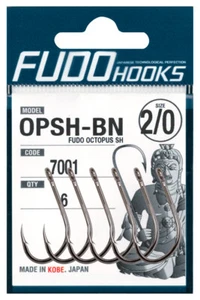 Fishing Hooks FUDO OCTOPUS SH 7001 - OPSH - Black Nickel / Made in Japan - Picture 1 of 9