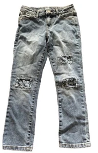 Cat & Jack Girl’s Jegging Stretch Skinny Jeans Floral Patch- Size 10 New - Picture 1 of 4