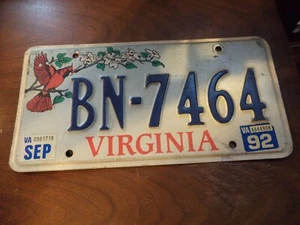 Virginia License Plate - Automobile Car Show Truck Cardinal - Picture 1 of 2