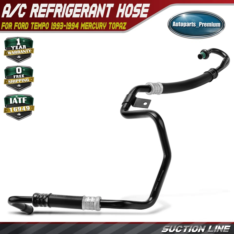 Linha de sucção de mangueira de refrigerante AC para Ford Tempo 1993-1994 Mercury Topaz 2.3L - Imagem 1 de 4
