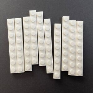 10 Lego Platte Platten 1x8 weiss NEU 3460