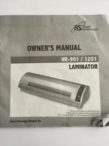 Royal Sovereign NR-901 NR-1201 Laminator Spare Parts - Instruction User Manual - Picture 1 of 1