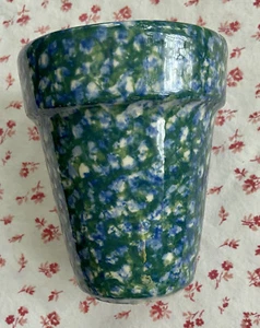 De colección HENN cerámica azul y verde doble esponja ~ maceta de hierbas EE. UU. - Imagen 1 de 7