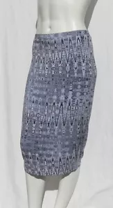 MATTY M grau Print super weich Stretch Viskose Strick eng unterhalb Knie Rock Gr. S M - Bild 1 von 5