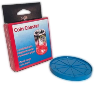 Royal COIN COASTER Close Up Magic Trick Quarter Penetrates Borrowed Glass Thru - Picture 1 of 7