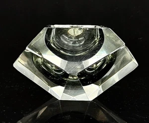 Vintage Flavio Poli Seguso Murano Sommerso Art Glass Faceted Prism Ashtray READ - Picture 1 of 19