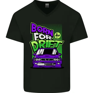 Camiseta de algodón con cuello en V Born for Drift Drifting Car para hombre - Imagen 1 de 37