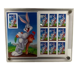 Bugs Bunny LOONEY TUNES Sheet US Postage Stamp 10 STAMPS w/ Acrylic Case - Picture 1 of 12
