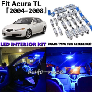 Kit de 11 unidades de equipamiento de luces interiores LED azules para 2004 2005 2006 2007 2008 Acura TL - Imagen 1 de 10