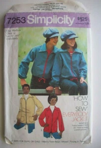 Unisex 70's short jacket dress pattern 7253 size Medium 35" 36 1/2" - Bild 1 von 2