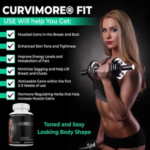 CURVIMORE Compatible Avec Femmes Gym Gel Gmp Obtenez Voluptueuse, Musclé & Curvy - Picture 1 of 8