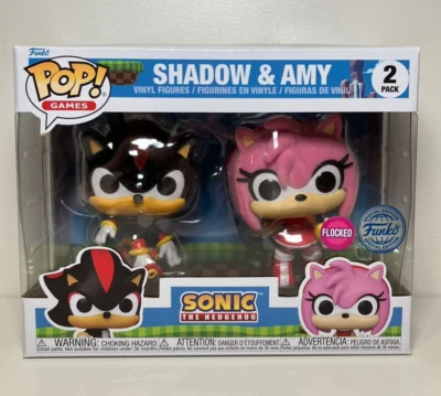 Sonic The Hedgehog Shadow & Amy Funko Pop! Pack de 2 pegatinas flocadas SE exclusivas Foto 1 de 4