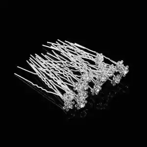 Hair Pin For weddings “U” shape With Crystal , Delicate and beautiful (20 Pins) - Picture 1 of 4