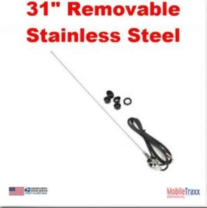 31" Stainless Steel AM/FM Antenna With 5-Mounts And Removable Mast - Picture 1 of 5