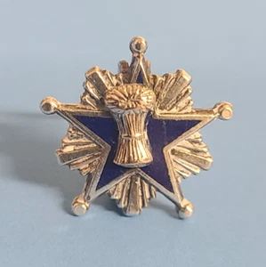 Spilla da bavero Grange argento sterling vintage ordine dei patroni di Marito - Foto 1 di 5