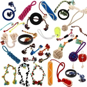 5-15x Assorted Dog Puppy Pet Toy Bundle Rope Chew Squeaky Fetch Ball Training UK - Picture 1 of 11