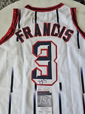 Steve Francis Autographed/Signed Jersey JSA COA Houston Rockets - Image 1 of 4