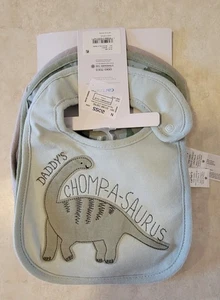 NEU Carters 3 Beißsabber Lätzchen Druckknöpfe Dinosaurier und LKW | Nur ein Sie - Bild 1 von 3