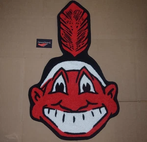 Cleveland Indians Chief Wahoo Retro Logo Indian Door Mat Rug MLB Not New Era Hat - Picture 1 of 5