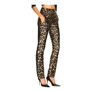Pantalones ajustados Tre By Natalie Ratabesi Charlotte con estampado de leopardo metálico de jacquard - Imagen 1 de 12