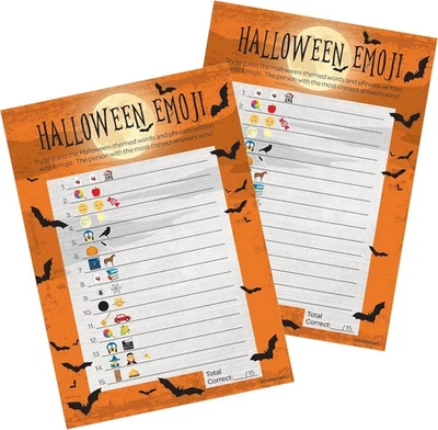 "DISTINTIVOS Juego de Adivinanzas Emoji Fiesta Halloween - 25 Cartas para Niños,..." Foto 1 de 4