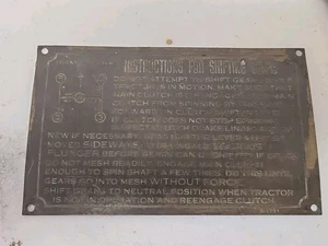 Vintage Brass Tractor Shifting Instructions Plaque Emblem - Picture 1 of 6