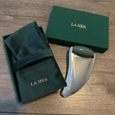 Novo La Mer Rolo Facial de Aço Inoxidável Gua Sha Ferramenta de Escultura de Massagem Facial - Imagem 1 de 4