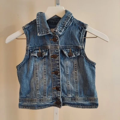 Vtg 90s Cherokee Kids Denim Vest Size 7/8 Button Front - Image 1 of 4